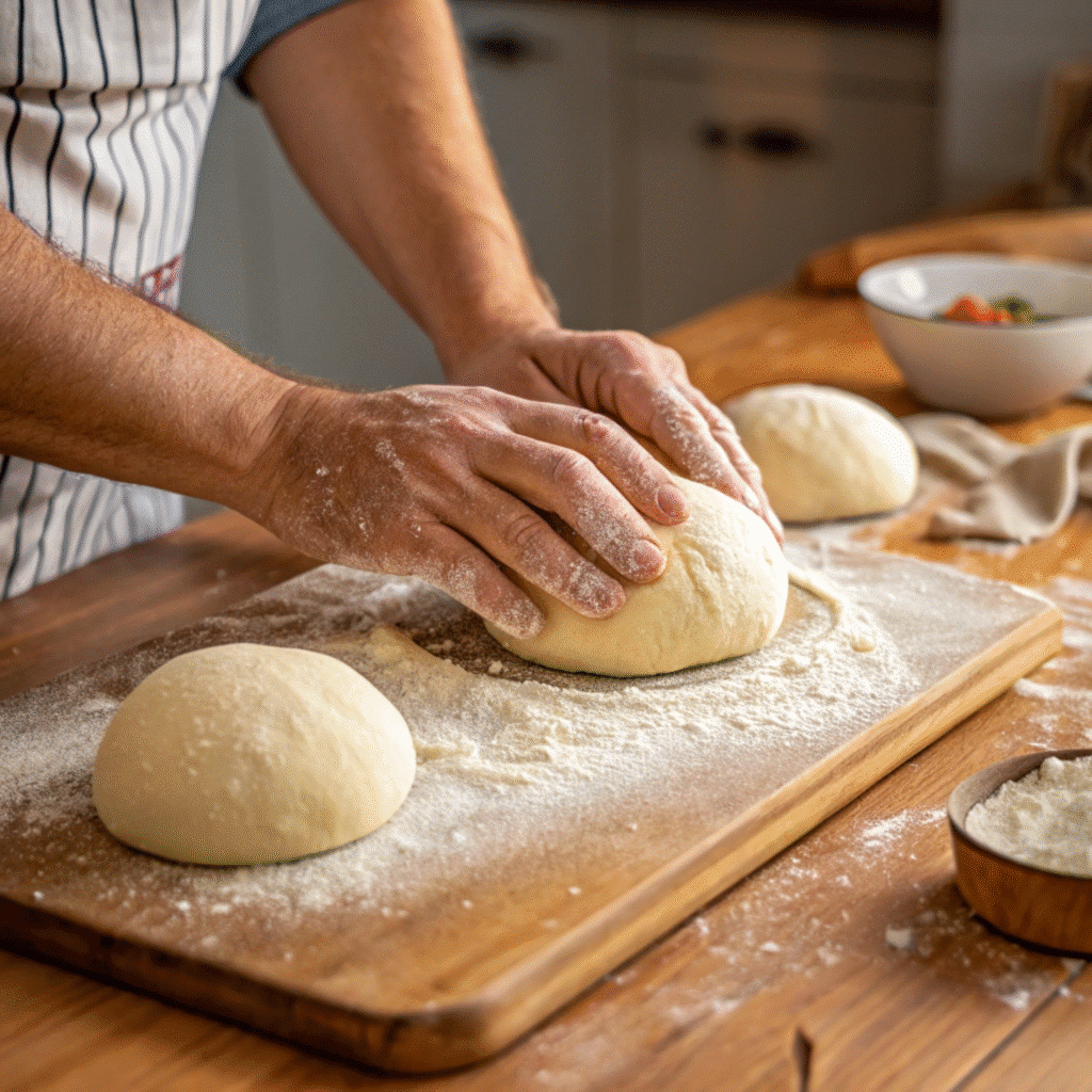 Sourdough Hamburger Buns Recipe: Easy and Delicious Homemade Buns 6 Kneading dough for sourdough hamburger buns