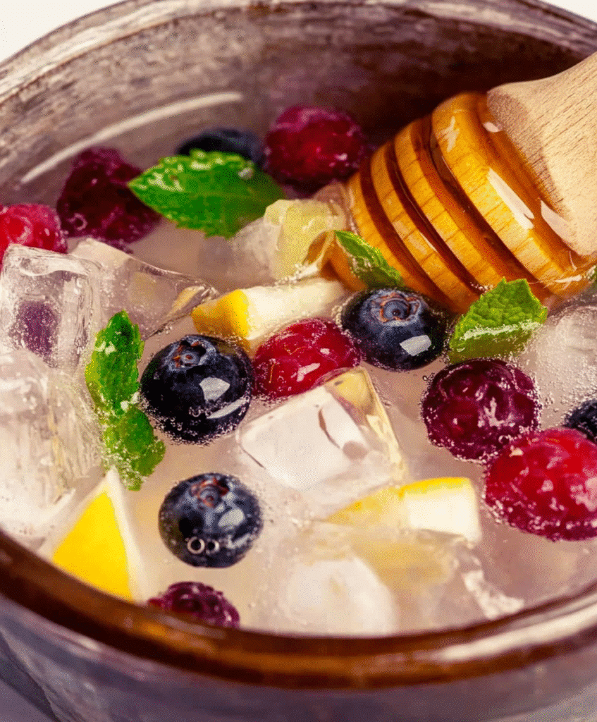Lush Berry Juice Recipe – A Refreshing & Antioxidant-Packed Drink 5 Ingredients for lush berry juice recipe – mixed berries, honey, and coconut water.