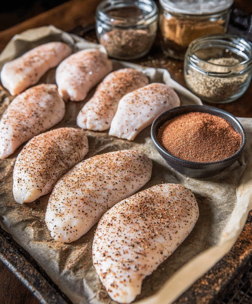 Grilled Chicken Nuggets Recipe: A Delicious Twist on a Classic Favorite 5 Ingredients for grilled chicken nuggets including chicken breasts and seasonings