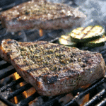Grilled Beef Galbi: A Flavorful Korean Delight 4 Grilled Beef Galbi on a sizzling grill with smoky char