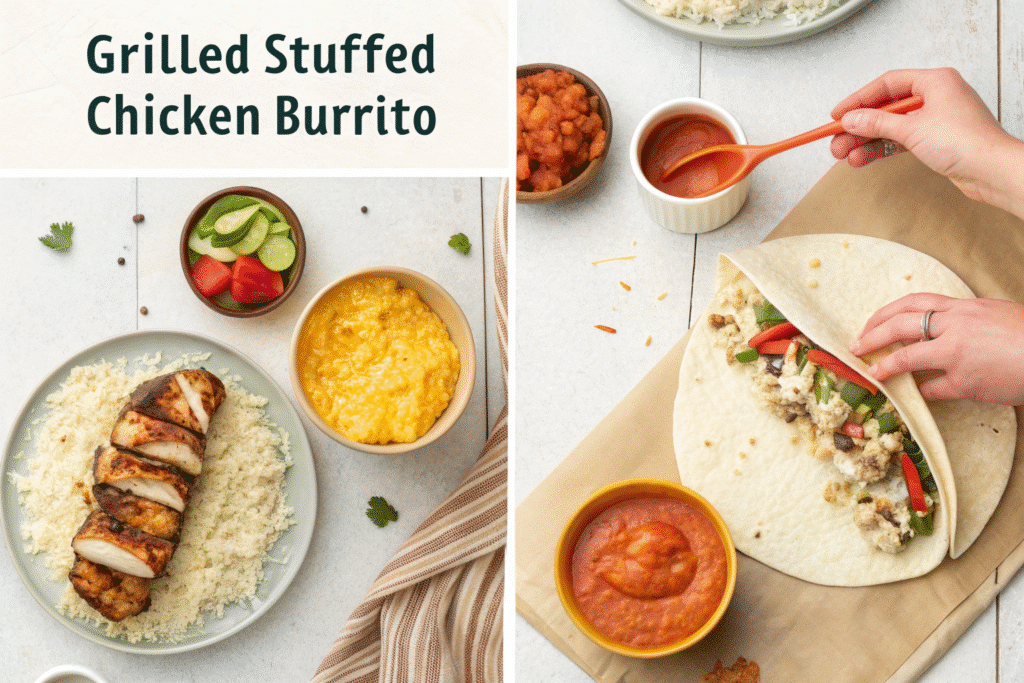 Grilled Stuffed Chicken Burrito Taco Bell (Copycat Recipe) 6 Assembling Grilled Stuffed Chicken Burrito Taco Bell