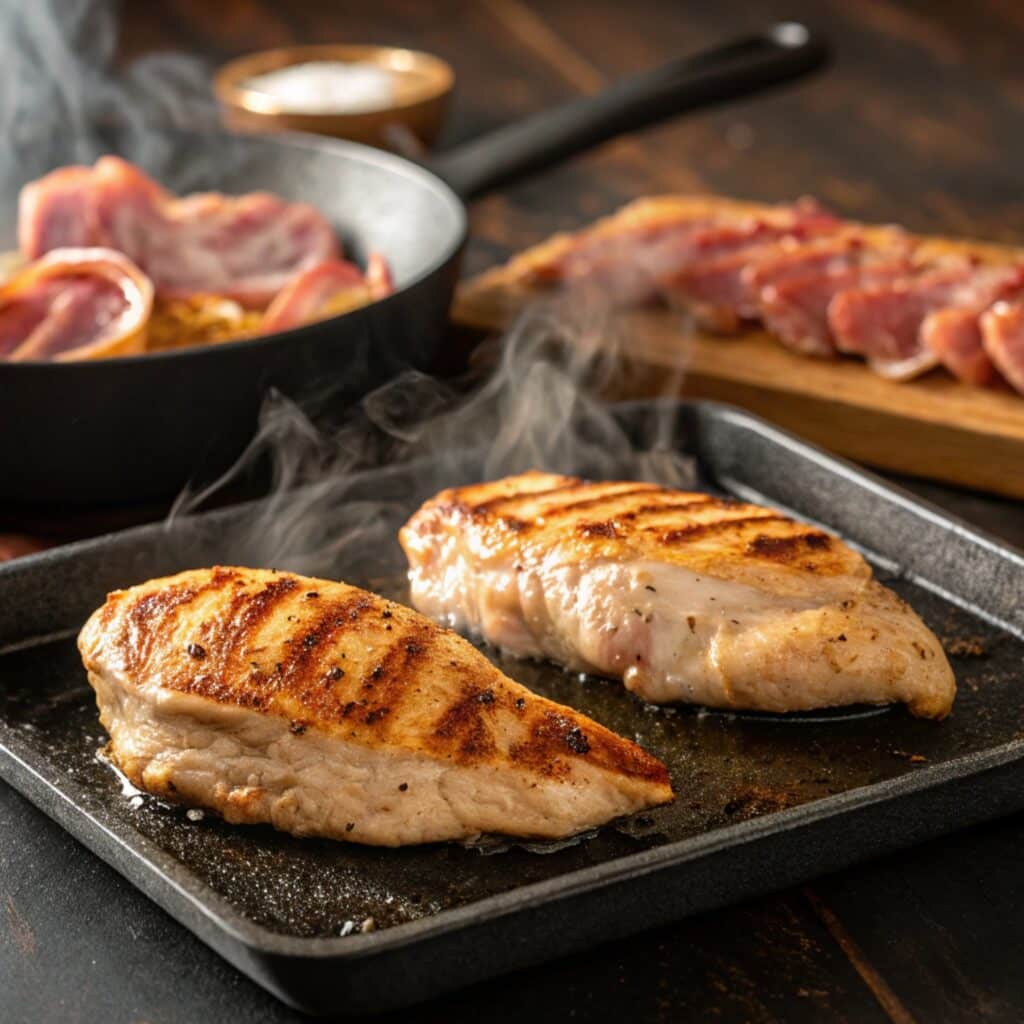 Blackstone Alice Springs Chicken Recipe 3 Cooking chicken on Blackstone griddle for Alice Springs Chicken