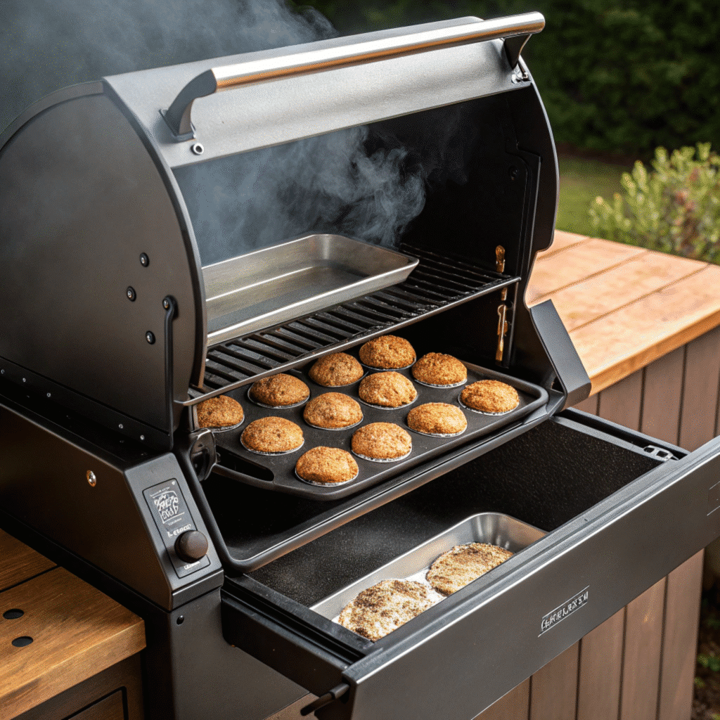 Traeger Chocolate Chip Zucchini Muffins Recipe 6 preheating traeger grill for baking