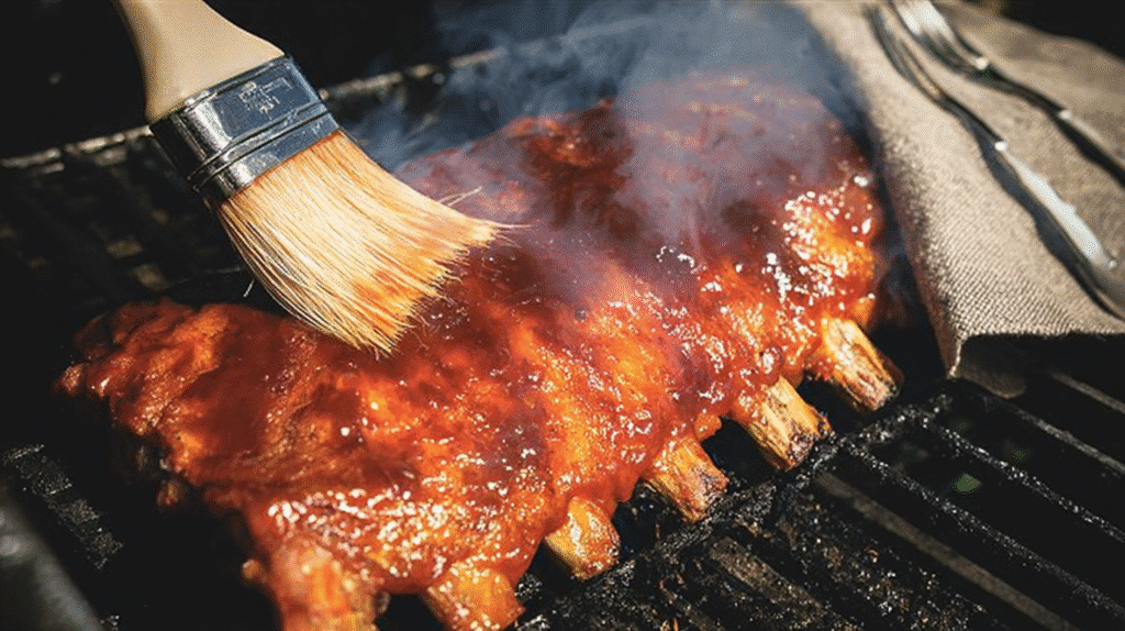 321 Ribs 6 Smoking ribs on a BBQ smoker at 225°F