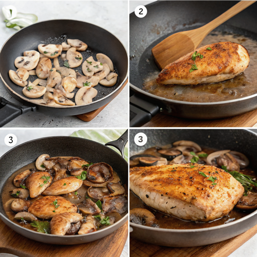 Texas Roadhouse Portobello Mushroom Chicken 3 Cooking process for Texas Roadhouse Portobello Mushroom Chicken