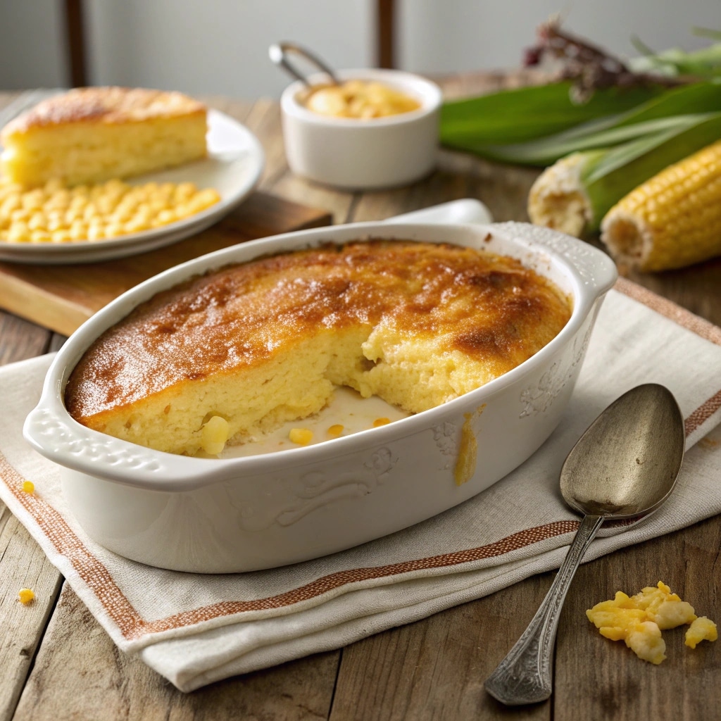 Golden Corral Sweet Corn Pudding 1 Golden corral sweet corn pudding baked in rustic dish