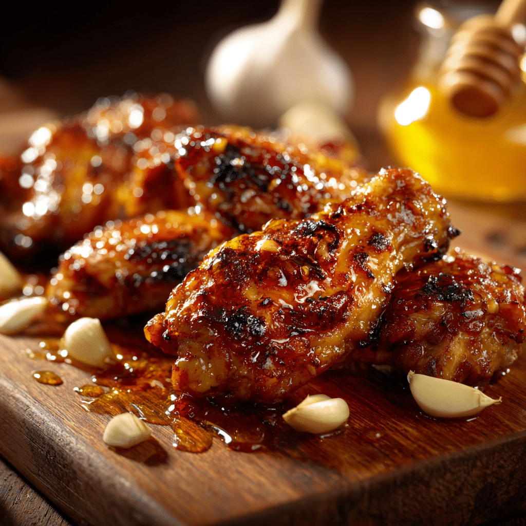 stingin honey garlic sauce recipe on grilled chicken wings