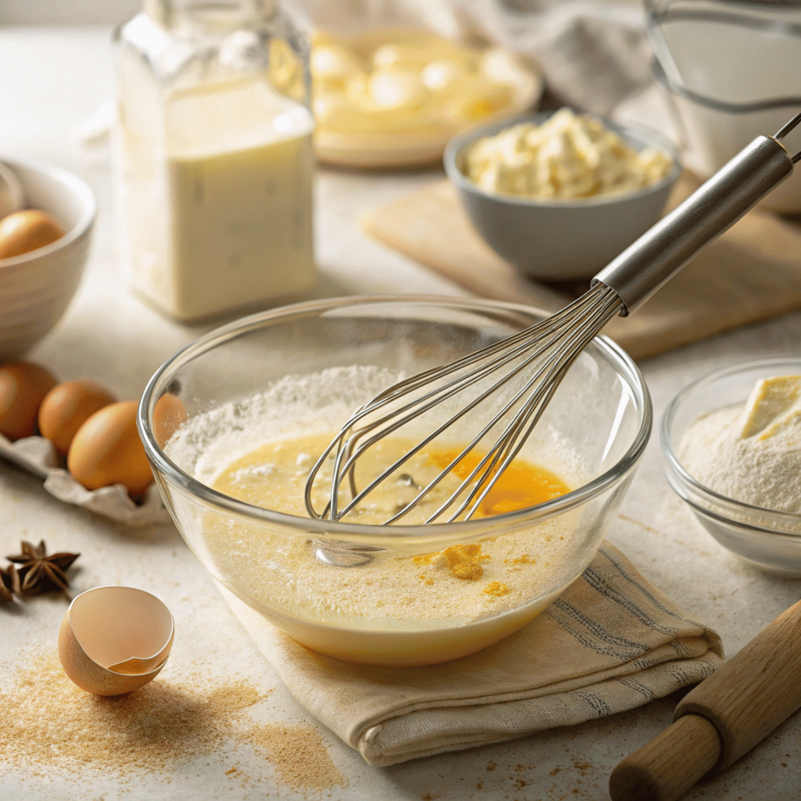 Mixing Wet Ingredients for Dupar’s Pancake Recipe