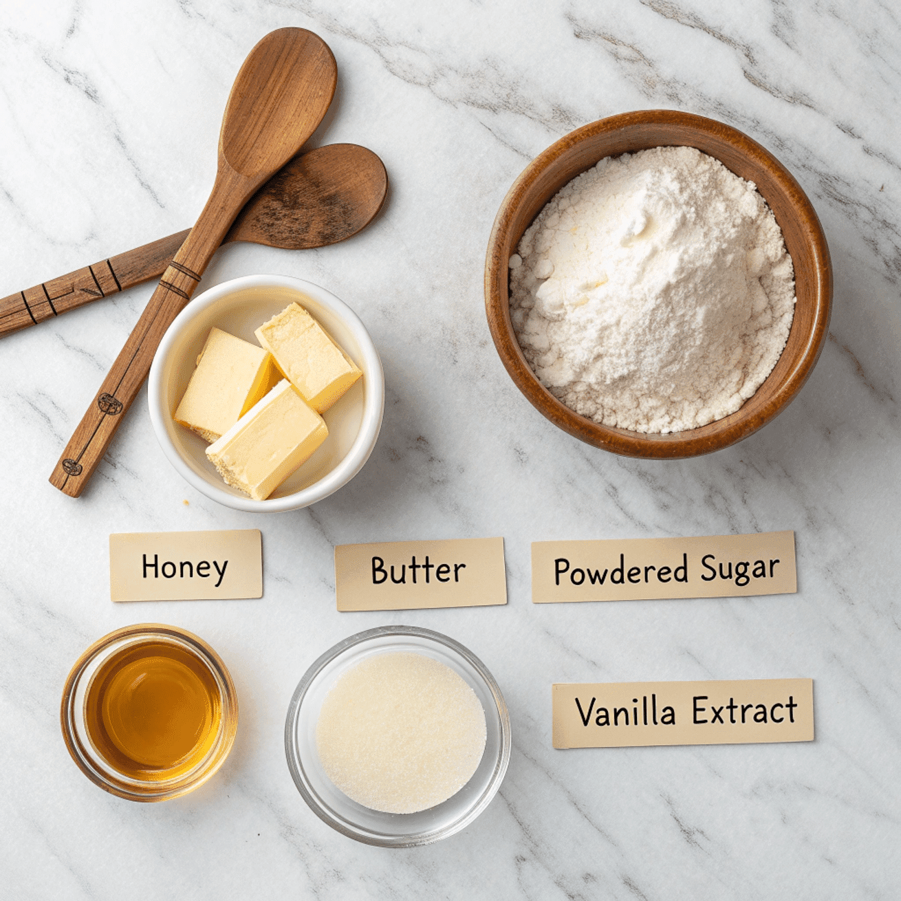 Ingredients for Golden Corral Honey Butter Recipe on counter