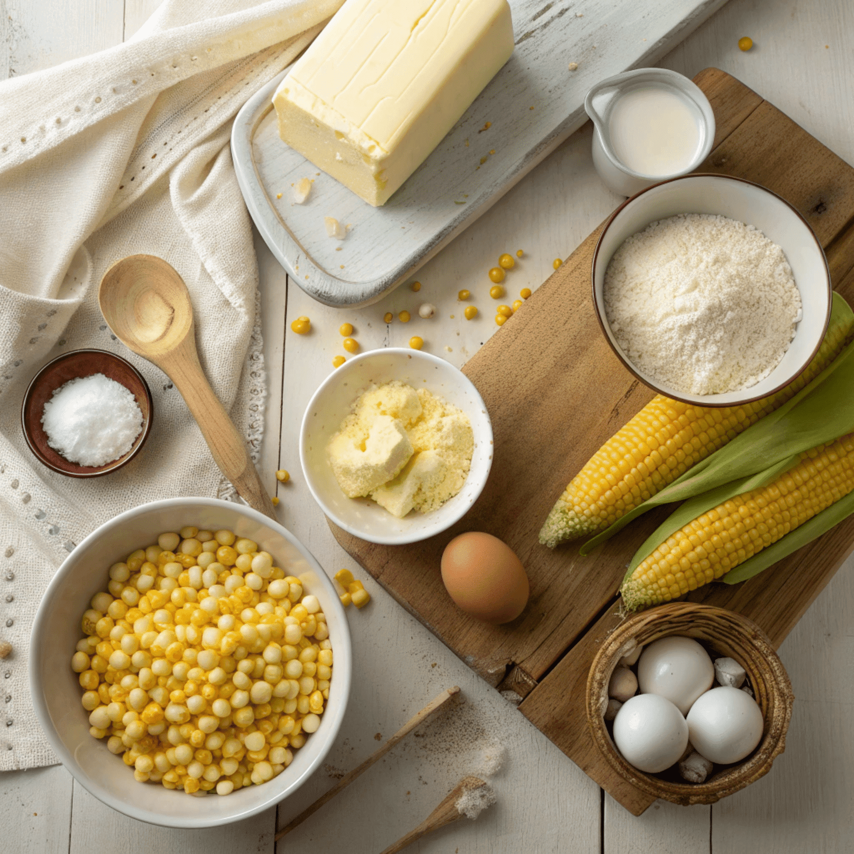 grandmas-corn-pudding-ingredients.jpg Ingredients for Grandma’s corn pudding recipe