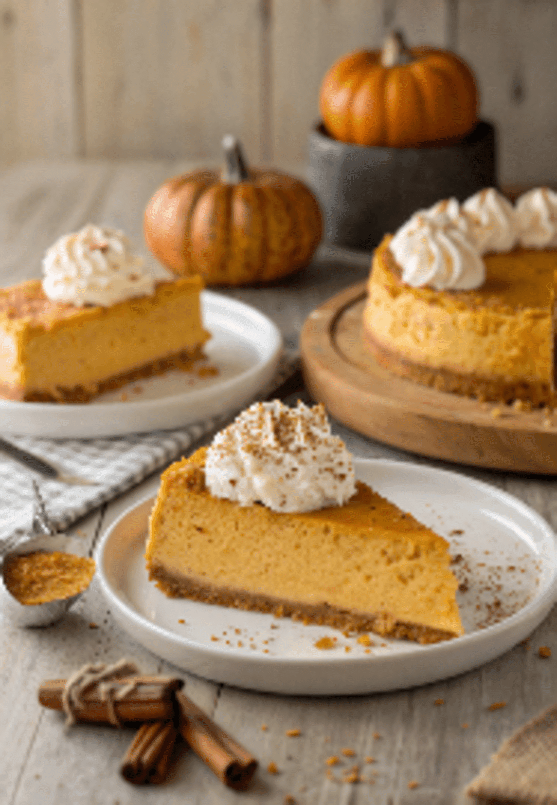 Paula Deen Pumpkin Cheesecake Recipe on rustic kitchen table
