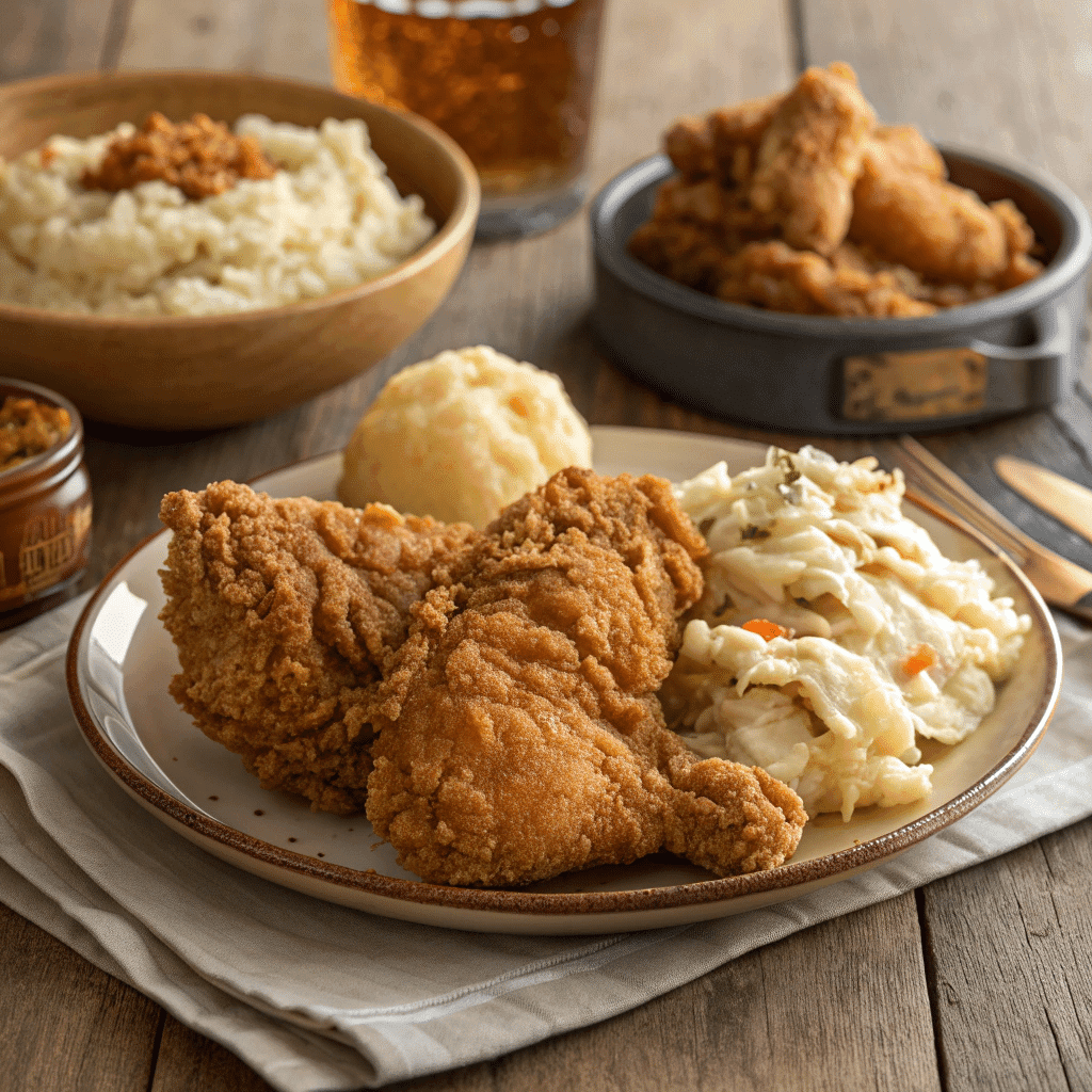 Willie Mae’s Fried Chicken Recipe – golden Southern fried chicken on plate