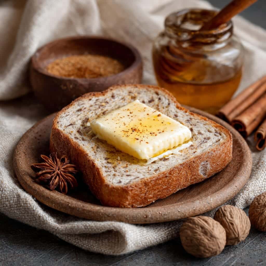 a slice of bread with vegan butter