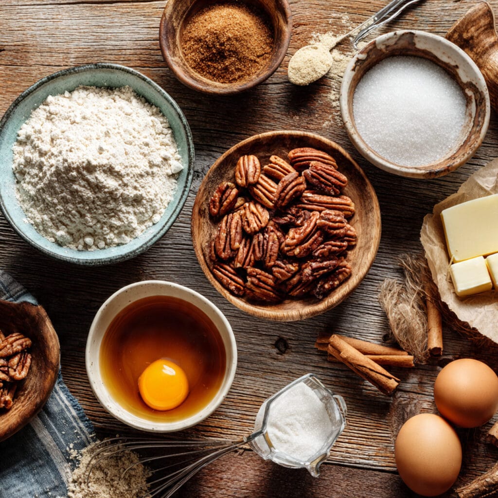 flat lay of baking ingredients for maple