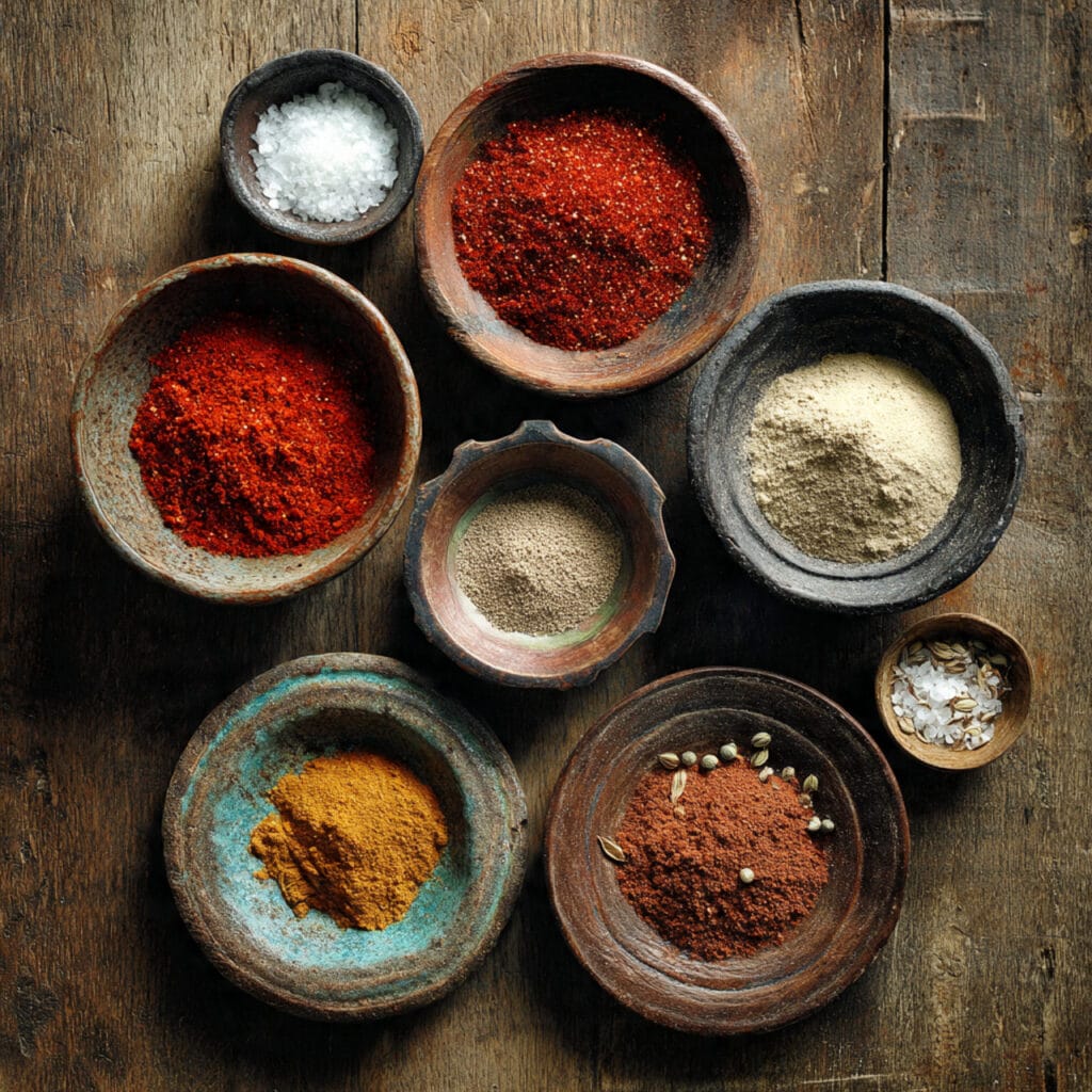 Holy Gospel Rub ingredients arranged on kitchen counter