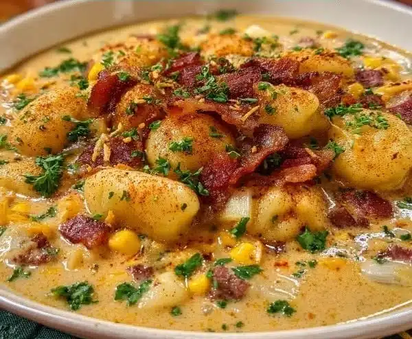 Bacon Cheddar Gnocchi Soup