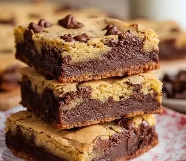 Brookie Bars 3 Delicious Brookie Bars combining brownies and cookies in one tasty dessert