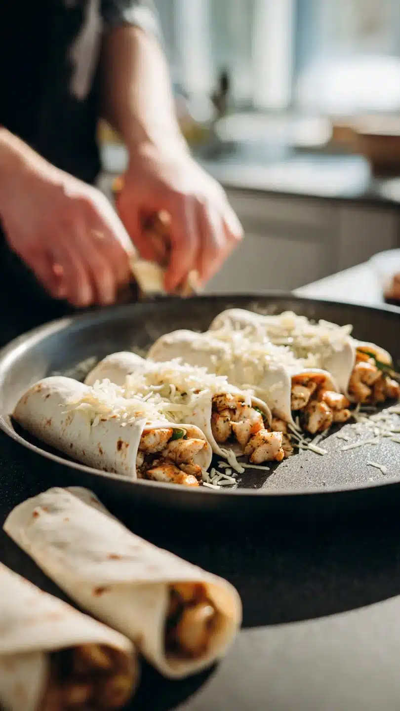 Cheesy Chicken Garlic Wraps