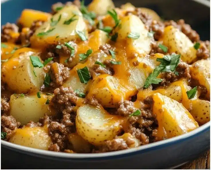 Cheesy Ground Beef & Potato Casserole
