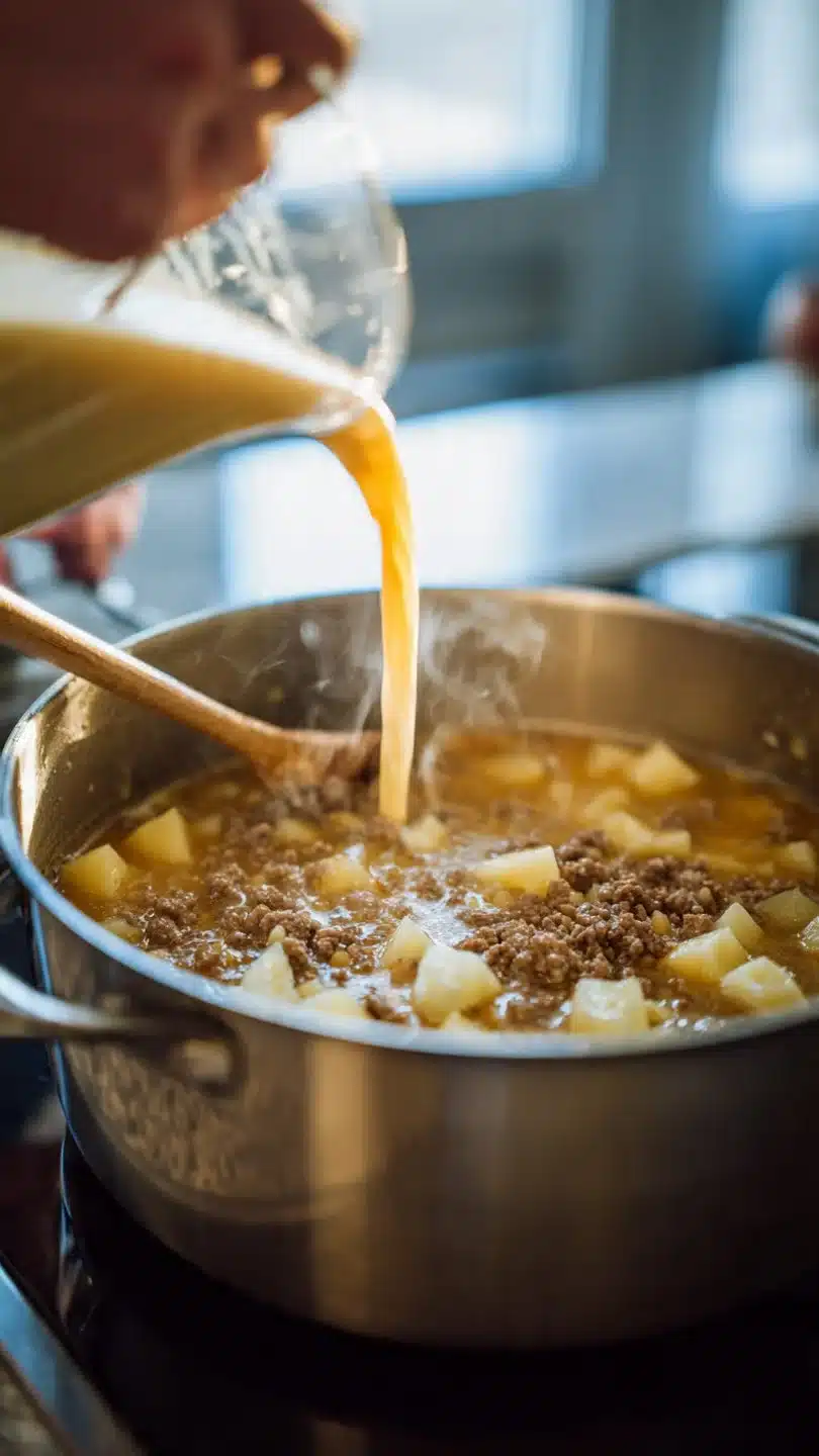 Cheesy Hamburger Potato Soup