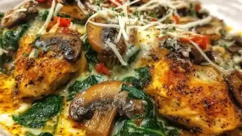 Chicken Spinach Mushroom Low Carb Oven Dish
