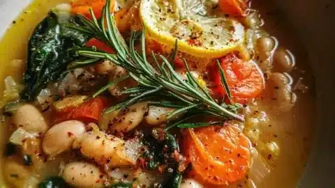 Cozy Rosemary & Garlic White Bean Soup