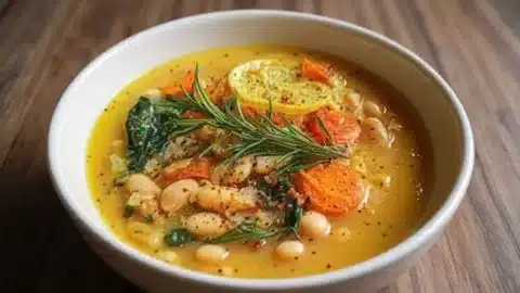 Cozy Rosemary & Garlic White Bean Soup