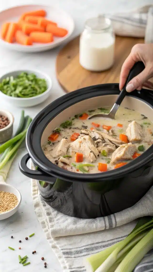 Creamy Crockpot Chicken Wild Rice Soup