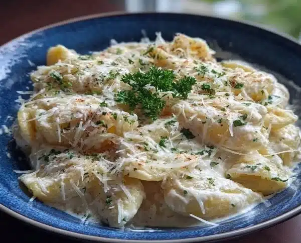 Creamy Italian three-cheese pasta with a delicious blend of cheeses.