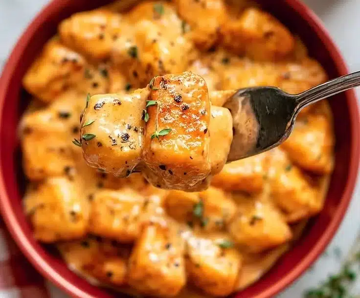 Creamy Marry Me Crispy Tofu with Gnocchi