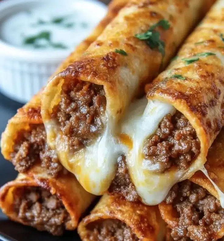 Crispy Cheesy Beef Taquitos