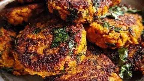 Crispy Sweet Potato & Red Lentil Patties