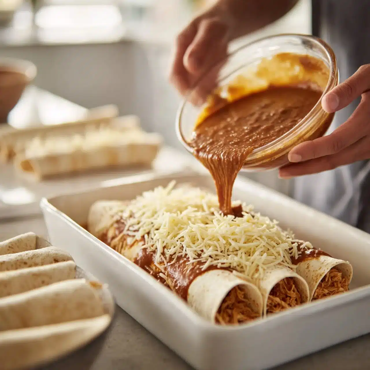 Easy Chicken Enchiladas 1 Easy Chicken Enchiladas