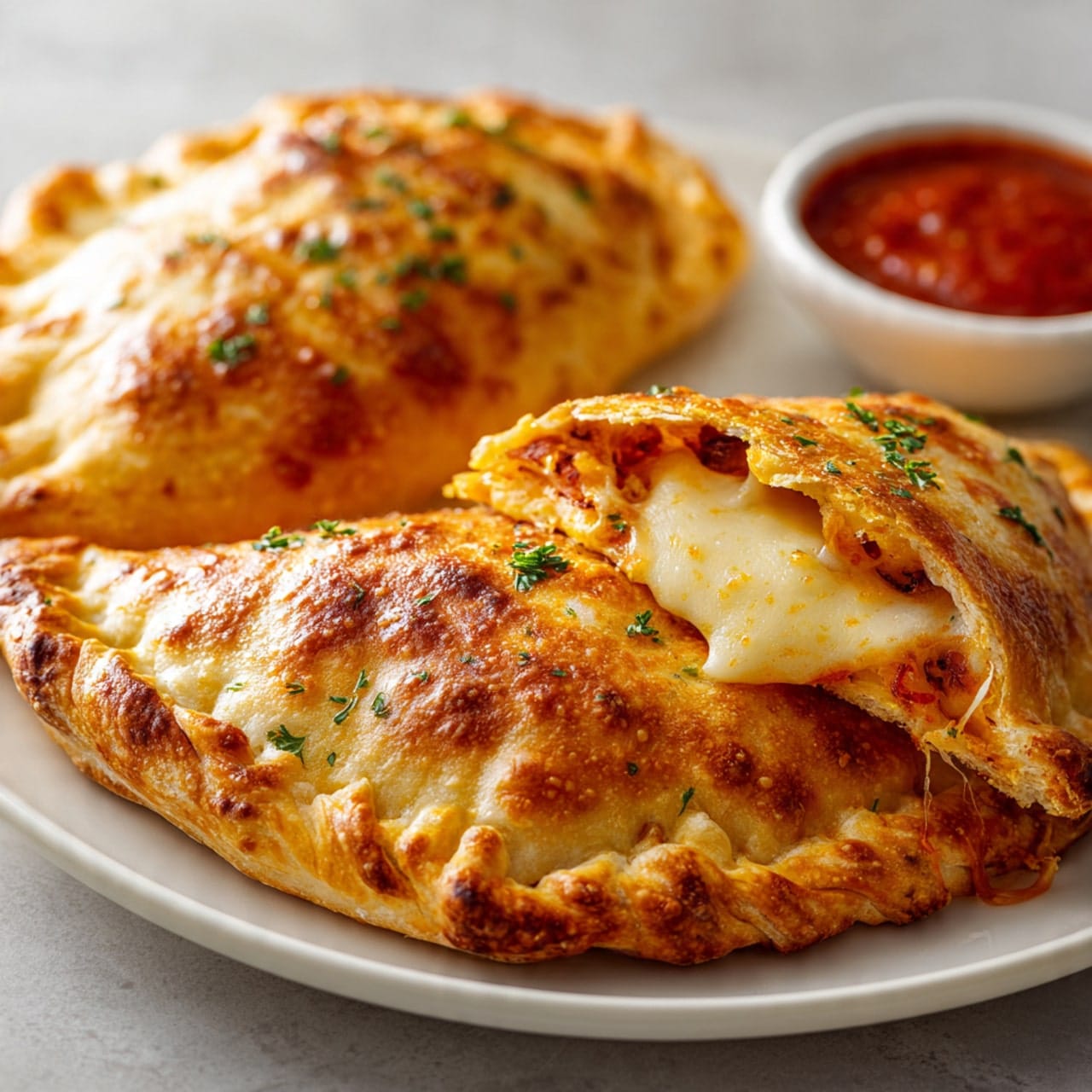 easy calzones baked until golden brown and