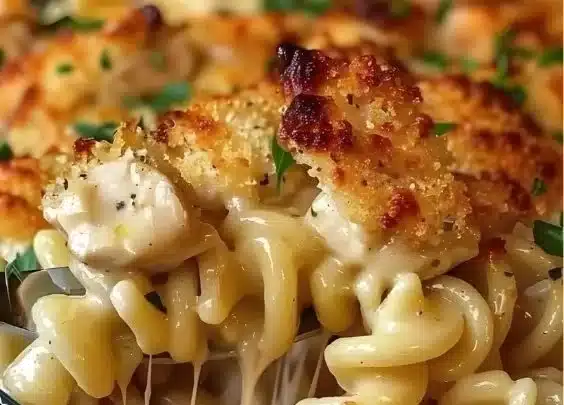 Garlic Parmesan Chicken Pasta Bake Recipe 2 Garlic Parmesan Chicken Pasta Bake Recipe