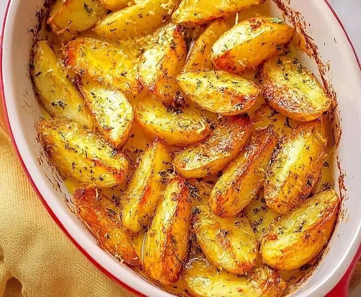 Golden Greek Lemon Potatoes