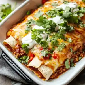 Delicious ground beef enchiladas served on a plate