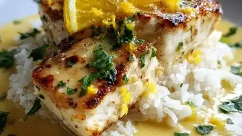 Halibut with Zesty Lemon Beurre Blanc