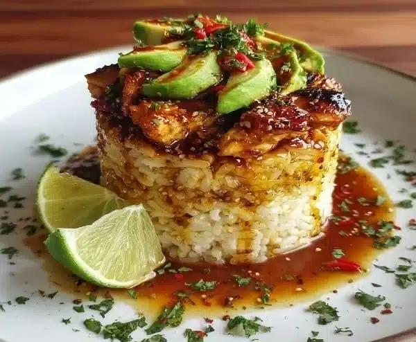Honey Lime Chicken Avocado Rice Stack 2 Honey Lime Chicken Avocado Rice Stack