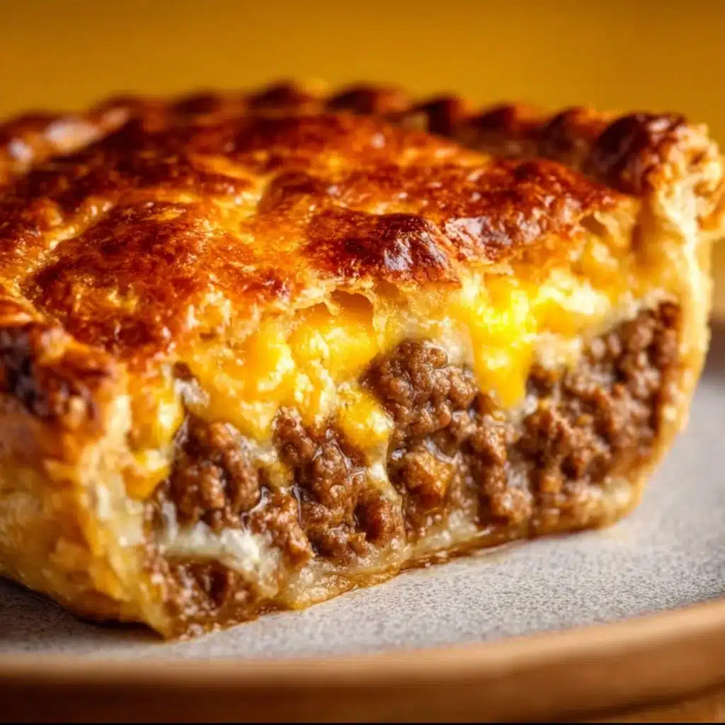 How to Bake the Ultimate Homemade Cheeseburger Pie 3 Delicious homemade cheeseburger pie served fresh from the oven.