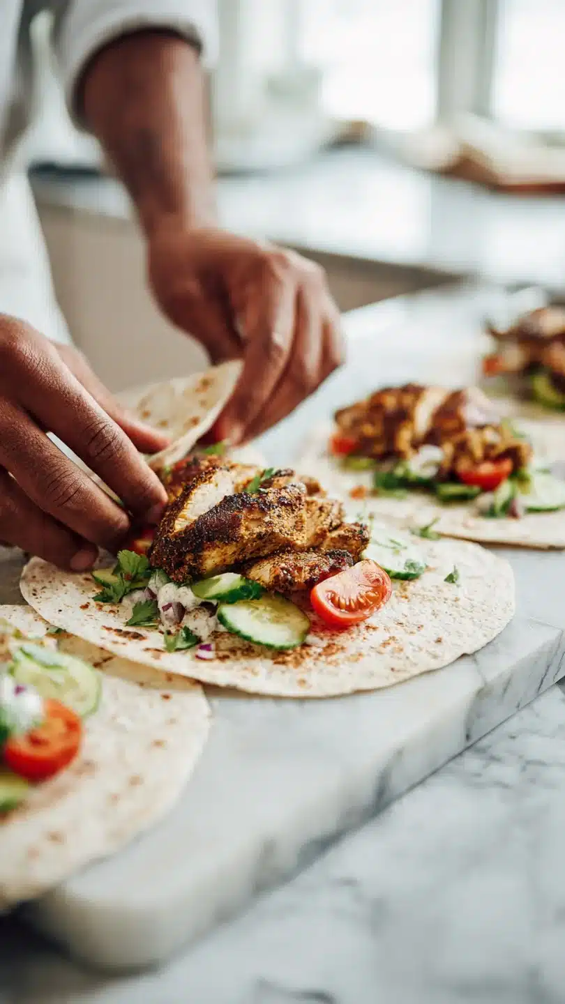 Juicy Chicken Shawarma Wraps