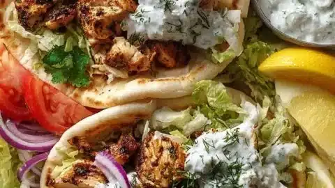 Mediterranean Chicken Gyros with Creamy Feta Tzatziki