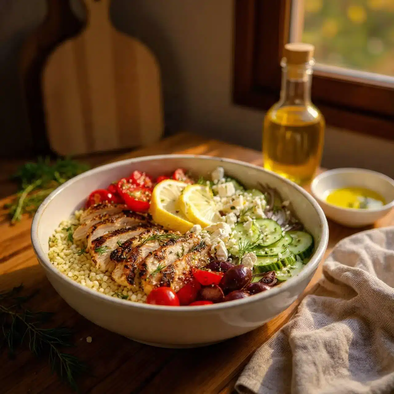 Mediterranean Lemon-Dill Chicken Bowls 1 Mediterranean Lemon-Dill Chicken Bowls