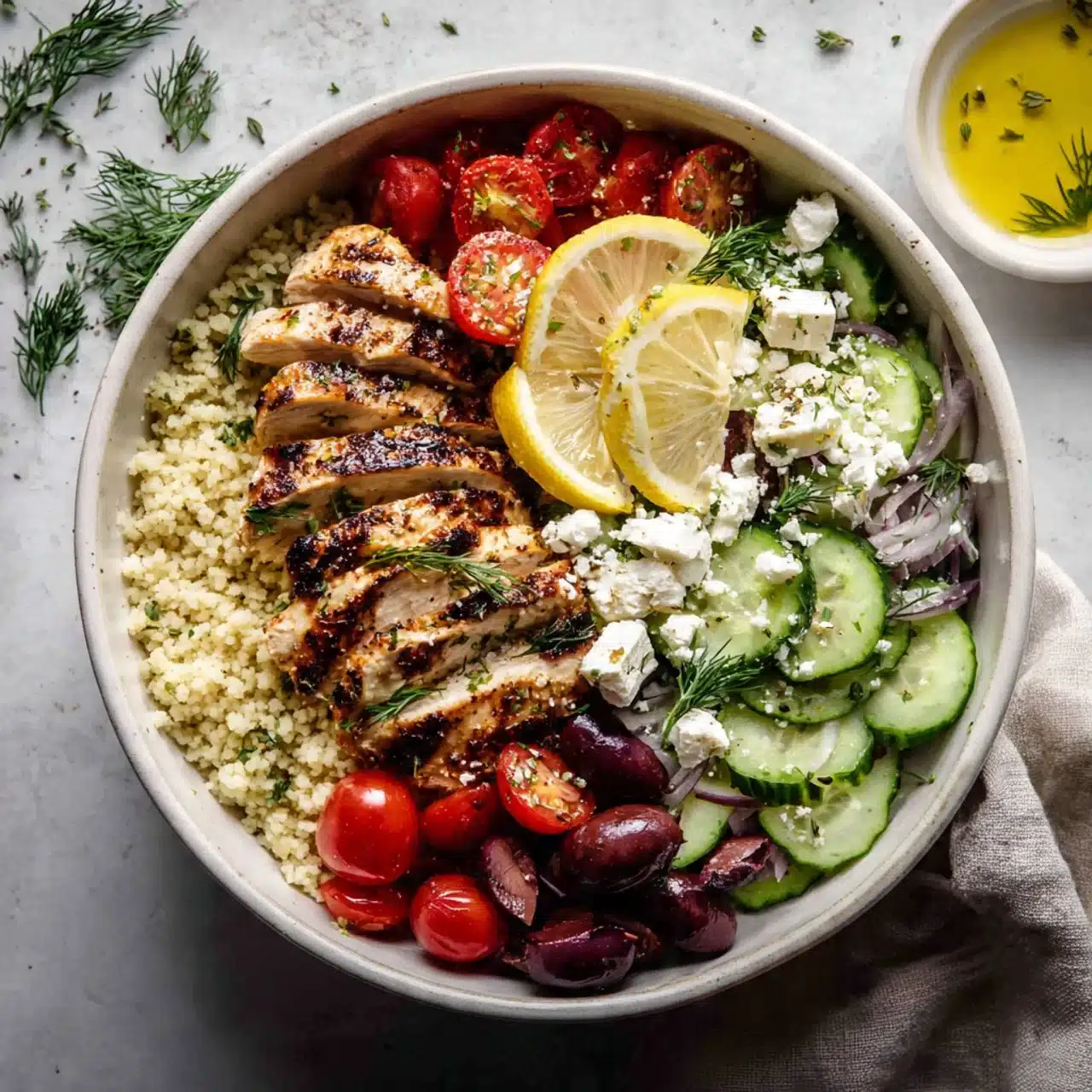 Mediterranean Lemon-Dill Chicken Bowls 2 Mediterranean Lemon-Dill Chicken Bowls