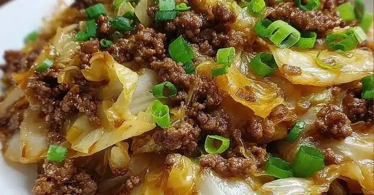 Mongolian Ground Beef and Cabbage