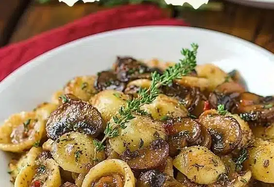 Orecchiette with Mushroom Thyme Sauce Recipe