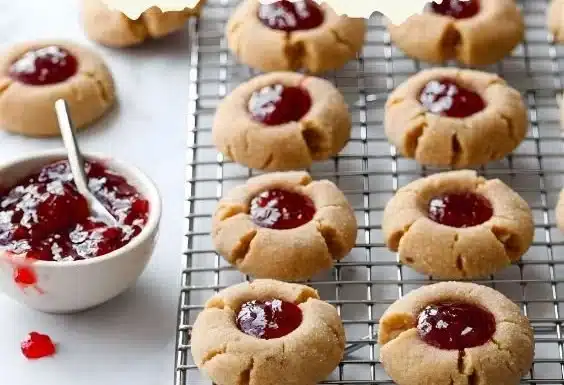 Peanut Butter and Jelly Thumbprint Cookies Recipe