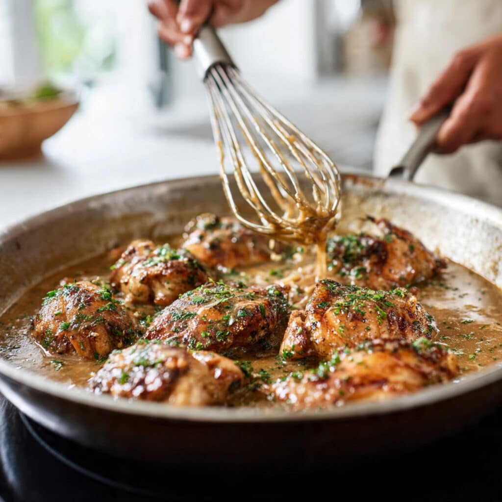 professional food photography of homemade chicken with