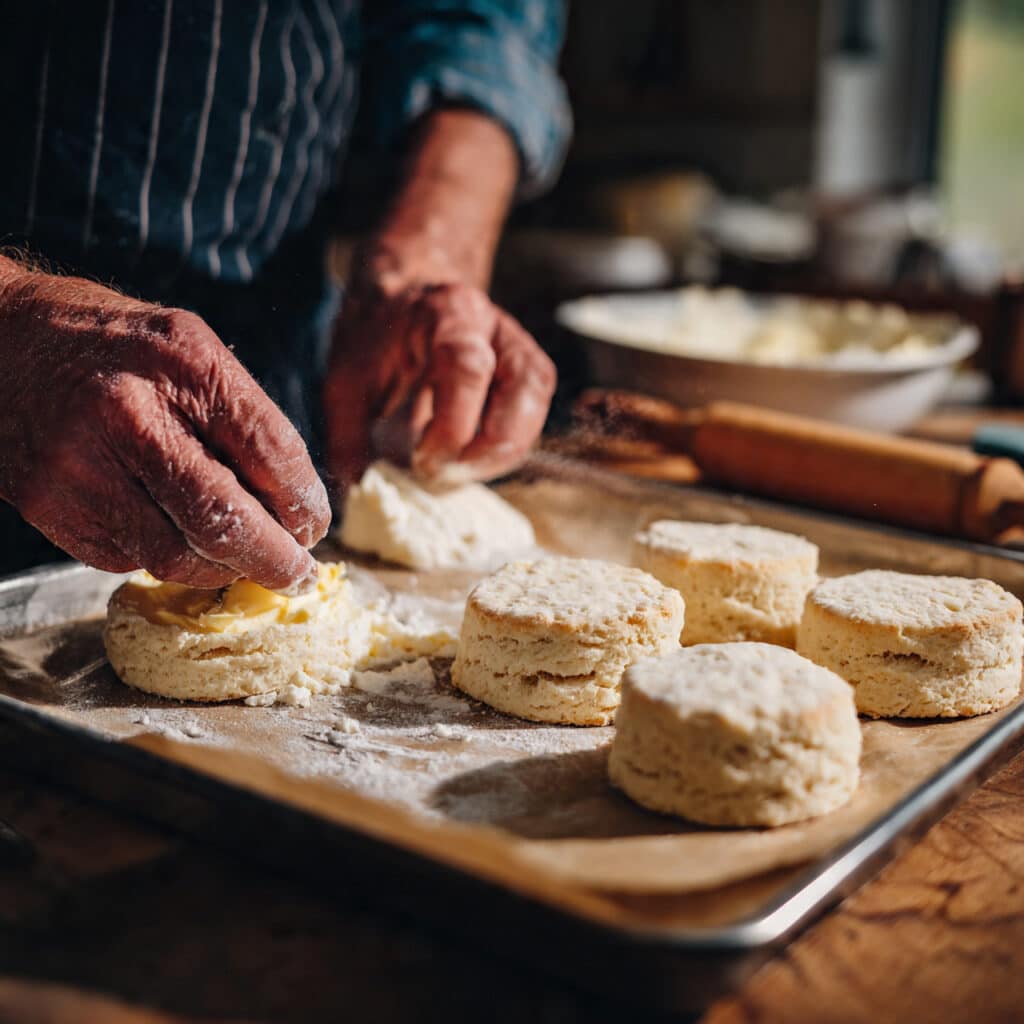 Homemade Sweet Shortcake Biscuits (for Strawberry Shortcake) 1 professional food photography of homemade sweet shortcake