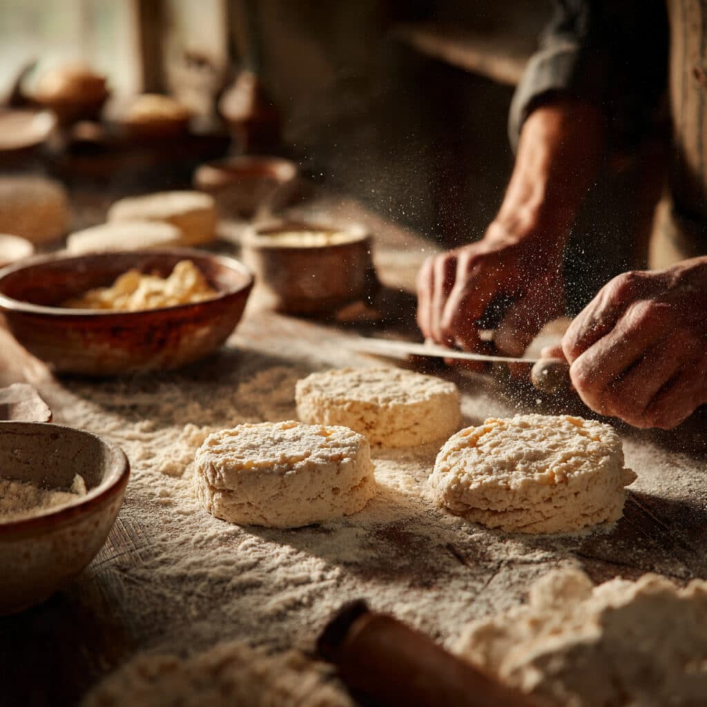 professional food photography showing old fashioned shortcake preparation